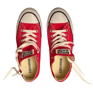 Converse All Star Low Top Sneakers - Red Canvas, Women’s 7.5
